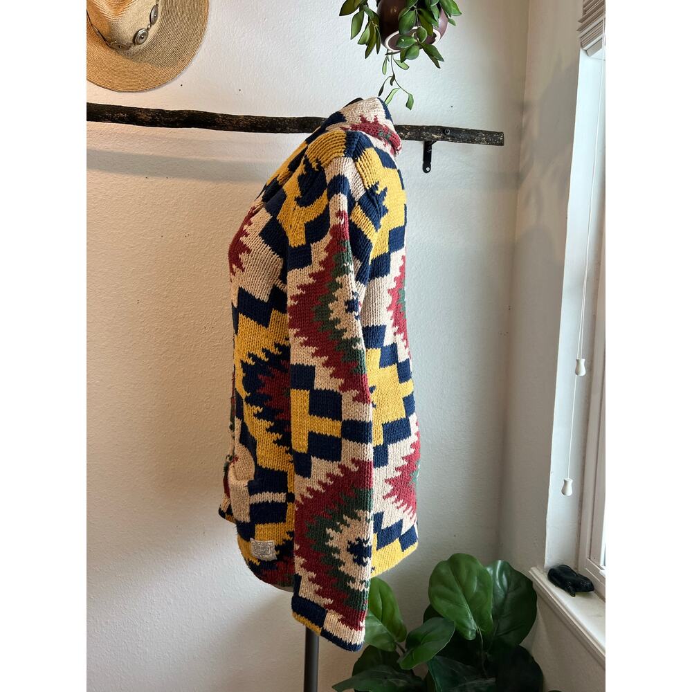 Ralph Lauren Denim & Supply Southwestern Cotton Woven Cardigan Sweater Size XL - Picture 2 of 11